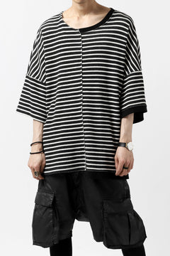 Load image into Gallery viewer, ISAMU KATAYAMA BACKLASH OVERSIZED SWITCHING TOPS / COTTON HONEYCOMB (BORDER)
