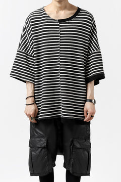Load image into Gallery viewer, ISAMU KATAYAMA BACKLASH OVERSIZED SWITCHING TOPS / COTTON HONEYCOMB (BORDER)
