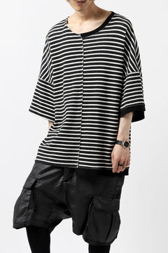 Load image into Gallery viewer, ISAMU KATAYAMA BACKLASH OVERSIZED SWITCHING TOPS / COTTON HONEYCOMB (BORDER)