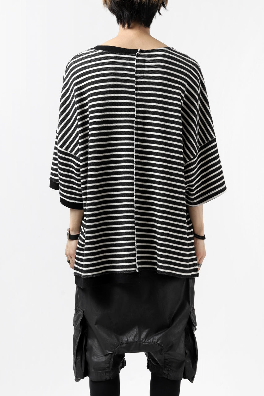 Load image into Gallery viewer, ISAMU KATAYAMA BACKLASH OVERSIZED SWITCHING TOPS / COTTON HONEYCOMB (BORDER)