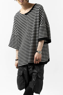 Load image into Gallery viewer, ISAMU KATAYAMA BACKLASH OVERSIZED SWITCHING TOPS / COTTON HONEYCOMB (BORDER)