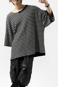 Load image into Gallery viewer, ISAMU KATAYAMA BACKLASH OVERSIZED SWITCHING TOPS / COTTON HONEYCOMB (BORDER)