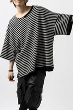 Load image into Gallery viewer, ISAMU KATAYAMA BACKLASH OVERSIZED SWITCHING TOPS / COTTON HONEYCOMB (BORDER)