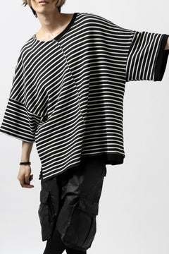 Load image into Gallery viewer, ISAMU KATAYAMA BACKLASH OVERSIZED SWITCHING TOPS / COTTON HONEYCOMB (BORDER)