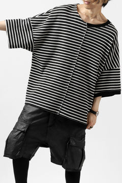 Load image into Gallery viewer, ISAMU KATAYAMA BACKLASH OVERSIZED SWITCHING TOPS / COTTON HONEYCOMB (BORDER)