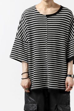 Load image into Gallery viewer, ISAMU KATAYAMA BACKLASH OVERSIZED SWITCHING TOPS / COTTON HONEYCOMB (BORDER)