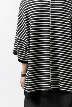 Load image into Gallery viewer, ISAMU KATAYAMA BACKLASH OVERSIZED SWITCHING TOPS / COTTON HONEYCOMB (BORDER)