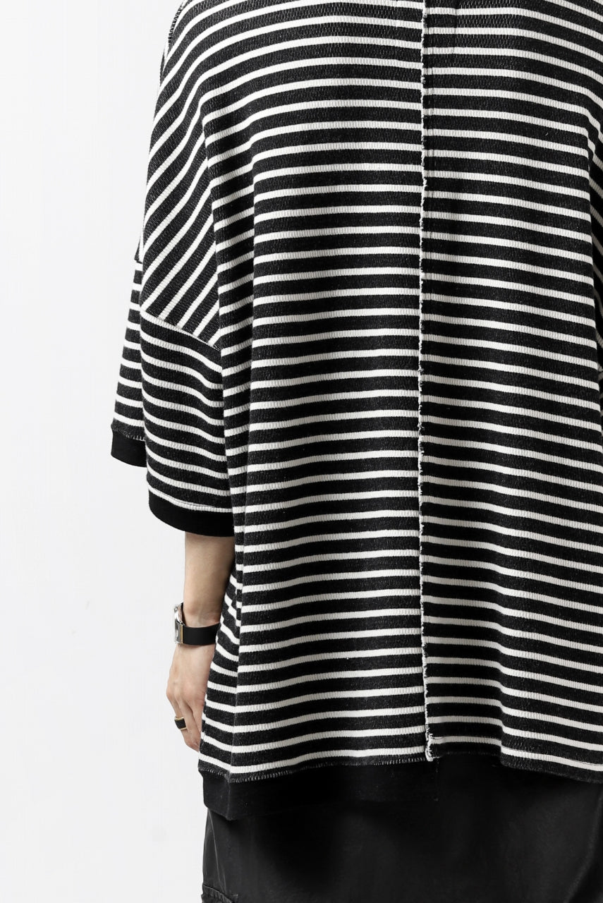 Load image into Gallery viewer, ISAMU KATAYAMA BACKLASH OVERSIZED SWITCHING TOPS / COTTON HONEYCOMB (BORDER)