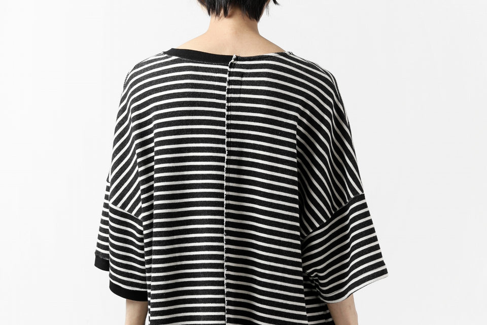 Load image into Gallery viewer, ISAMU KATAYAMA BACKLASH OVERSIZED SWITCHING TOPS / COTTON HONEYCOMB (BORDER)