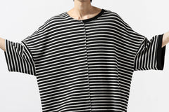 Load image into Gallery viewer, ISAMU KATAYAMA BACKLASH OVERSIZED SWITCHING TOPS / COTTON HONEYCOMB (BORDER)