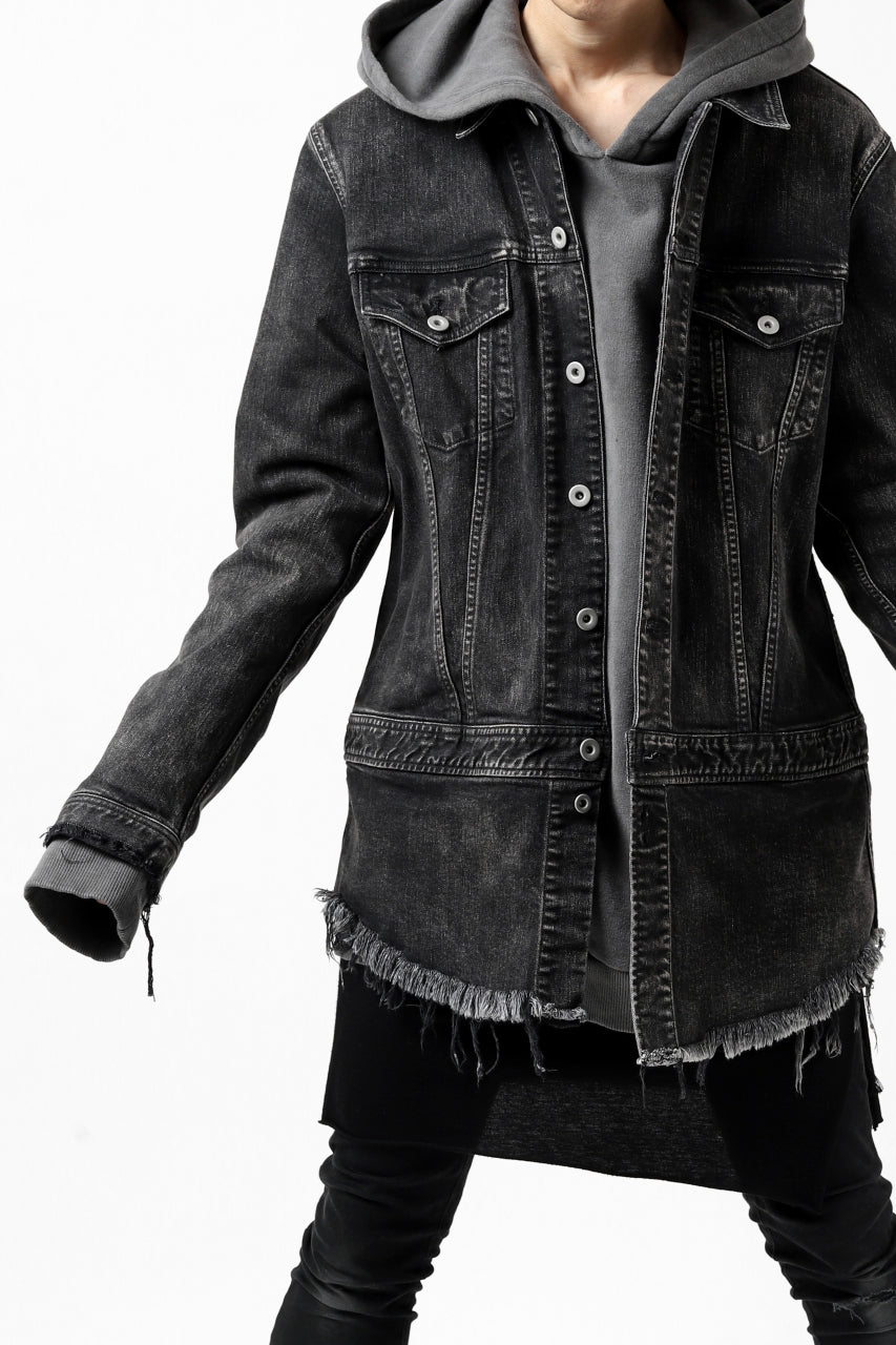 画像をギャラリービューアに読み込む, ISAMU KATAYAMA BACKLASH TRUCKER DENIM JACKET / SPLASH DYED (BLACK)