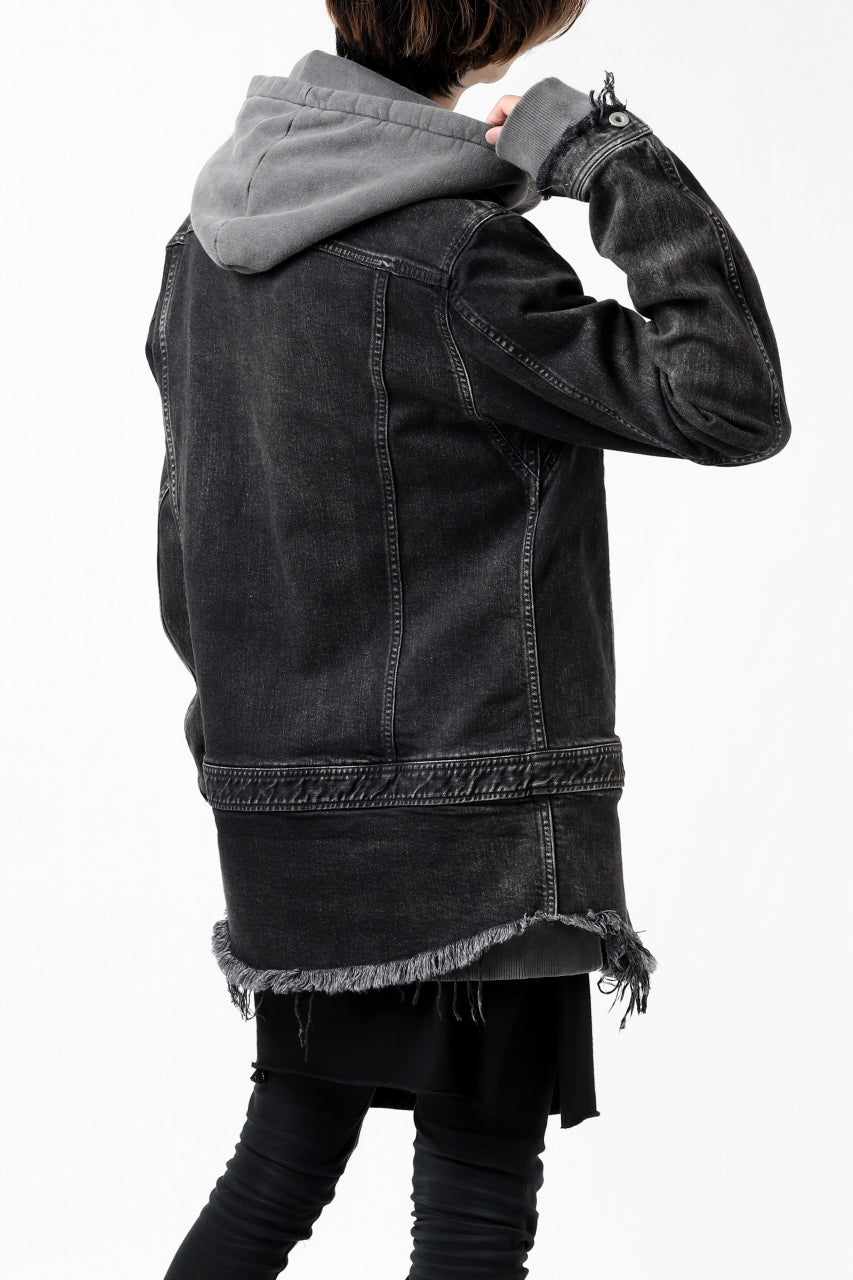 画像をギャラリービューアに読み込む, ISAMU KATAYAMA BACKLASH TRUCKER DENIM JACKET / SPLASH DYED (BLACK)
