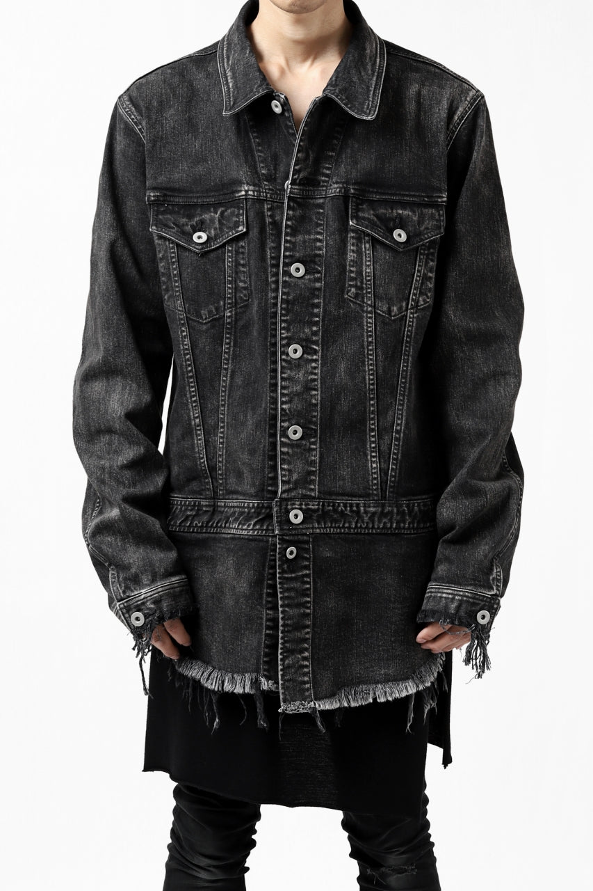 画像をギャラリービューアに読み込む, ISAMU KATAYAMA BACKLASH TRUCKER DENIM JACKET / SPLASH DYED (BLACK)