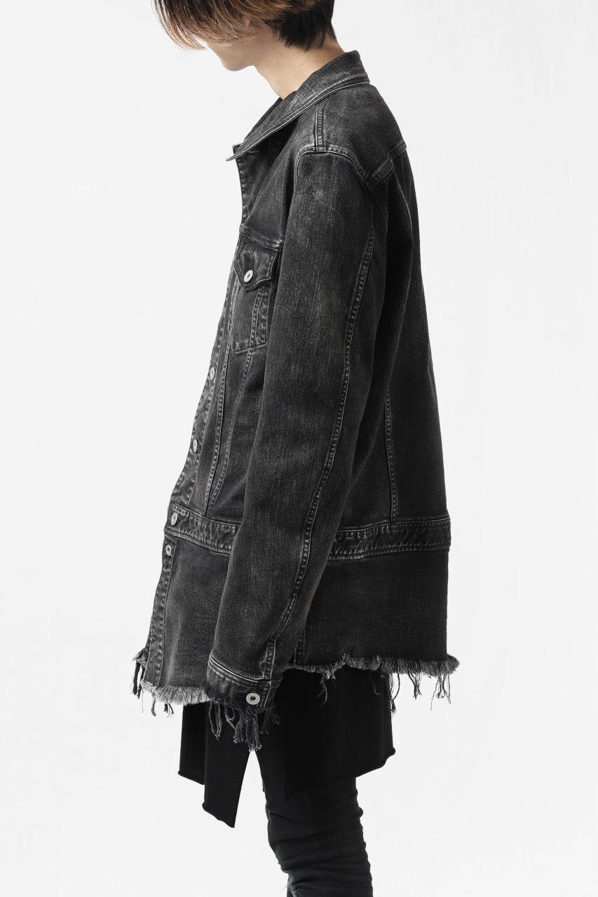 画像をギャラリービューアに読み込む, ISAMU KATAYAMA BACKLASH TRUCKER DENIM JACKET / SPLASH DYED (BLACK)
