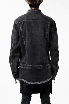 画像をギャラリービューアに読み込む, ISAMU KATAYAMA BACKLASH TRUCKER DENIM JACKET / SPLASH DYED (BLACK)