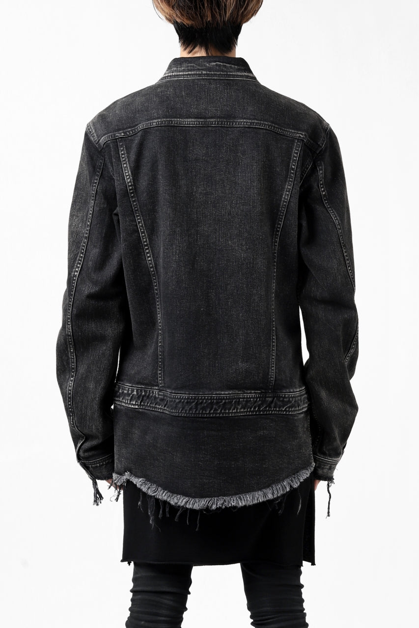画像をギャラリービューアに読み込む, ISAMU KATAYAMA BACKLASH TRUCKER DENIM JACKET / SPLASH DYED (BLACK)