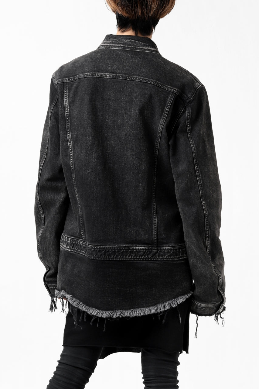 画像をギャラリービューアに読み込む, ISAMU KATAYAMA BACKLASH TRUCKER DENIM JACKET / SPLASH DYED (BLACK)