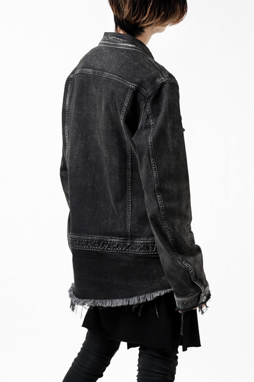 画像をギャラリービューアに読み込む, ISAMU KATAYAMA BACKLASH TRUCKER DENIM JACKET / SPLASH DYED (BLACK)