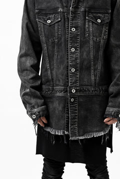 画像をギャラリービューアに読み込む, ISAMU KATAYAMA BACKLASH TRUCKER DENIM JACKET / SPLASH DYED (BLACK)