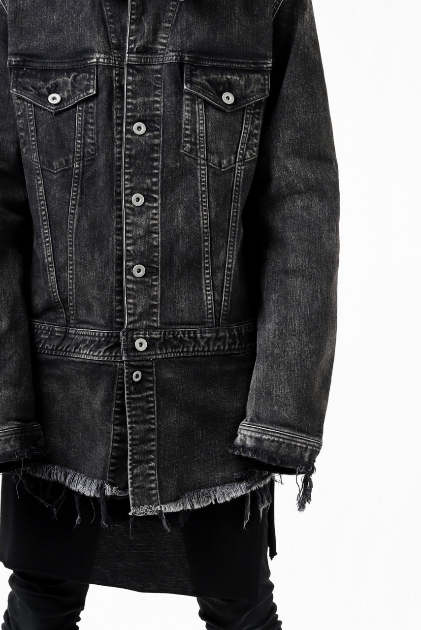 画像をギャラリービューアに読み込む, ISAMU KATAYAMA BACKLASH TRUCKER DENIM JACKET / SPLASH DYED (BLACK)