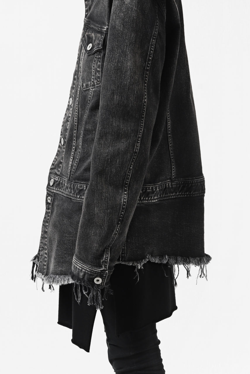画像をギャラリービューアに読み込む, ISAMU KATAYAMA BACKLASH TRUCKER DENIM JACKET / SPLASH DYED (BLACK)