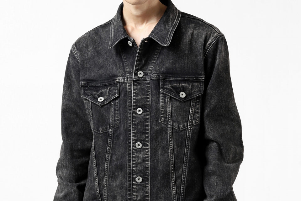画像をギャラリービューアに読み込む, ISAMU KATAYAMA BACKLASH TRUCKER DENIM JACKET / SPLASH DYED (BLACK)