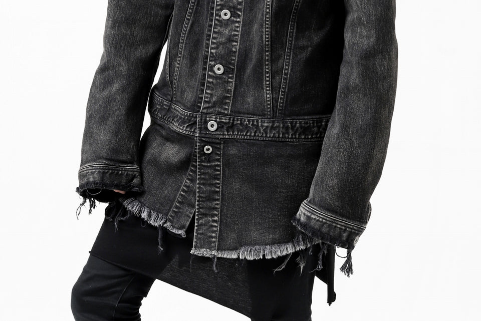 画像をギャラリービューアに読み込む, ISAMU KATAYAMA BACKLASH TRUCKER DENIM JACKET / SPLASH DYED (BLACK)