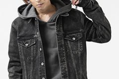 画像をギャラリービューアに読み込む, ISAMU KATAYAMA BACKLASH TRUCKER DENIM JACKET / SPLASH DYED (BLACK)