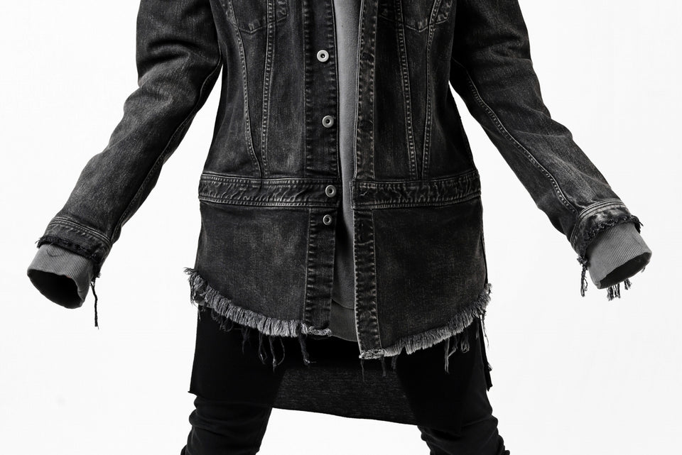 画像をギャラリービューアに読み込む, ISAMU KATAYAMA BACKLASH TRUCKER DENIM JACKET / SPLASH DYED (BLACK)