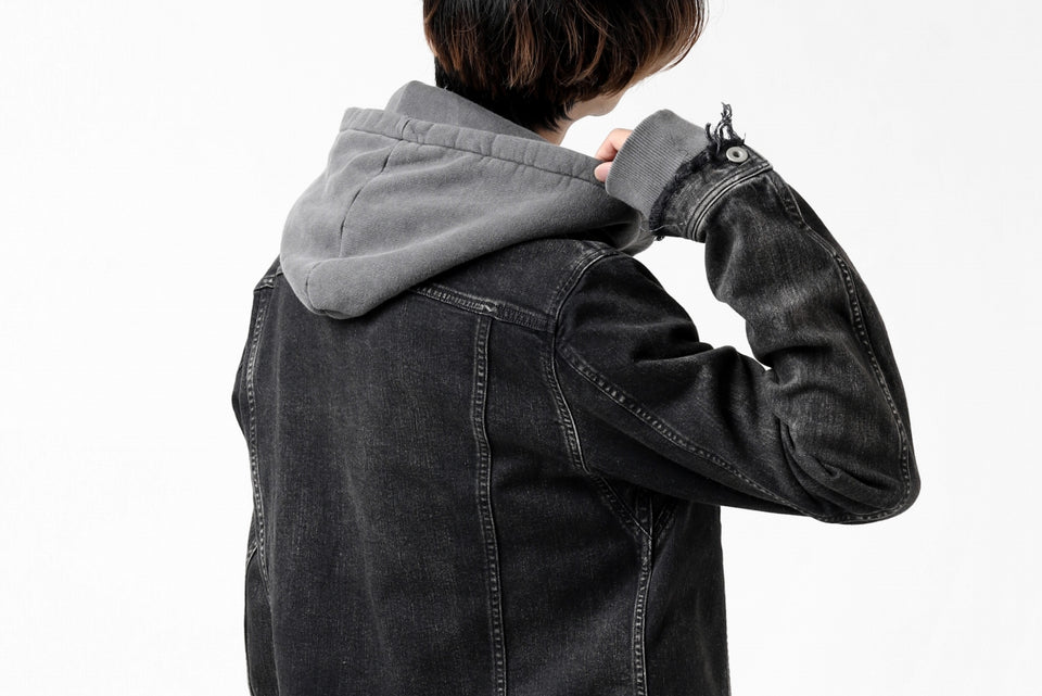 画像をギャラリービューアに読み込む, ISAMU KATAYAMA BACKLASH TRUCKER DENIM JACKET / SPLASH DYED (BLACK)