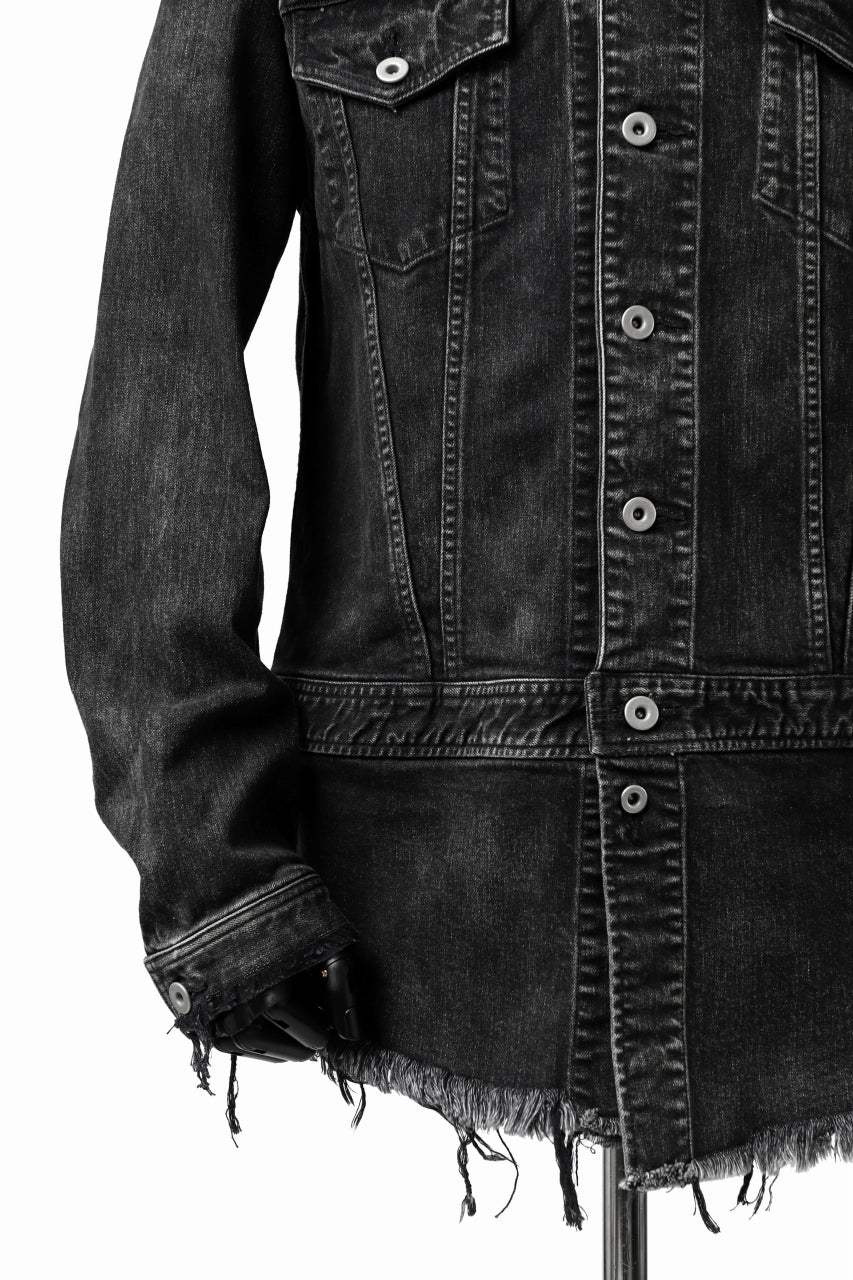 画像をギャラリービューアに読み込む, ISAMU KATAYAMA BACKLASH TRUCKER DENIM JACKET / SPLASH DYED (BLACK)