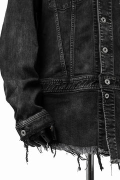 画像をギャラリービューアに読み込む, ISAMU KATAYAMA BACKLASH TRUCKER DENIM JACKET / SPLASH DYED (BLACK)