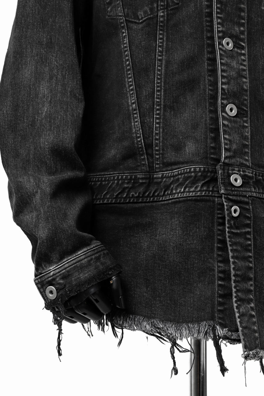 画像をギャラリービューアに読み込む, ISAMU KATAYAMA BACKLASH TRUCKER DENIM JACKET / SPLASH DYED (BLACK)