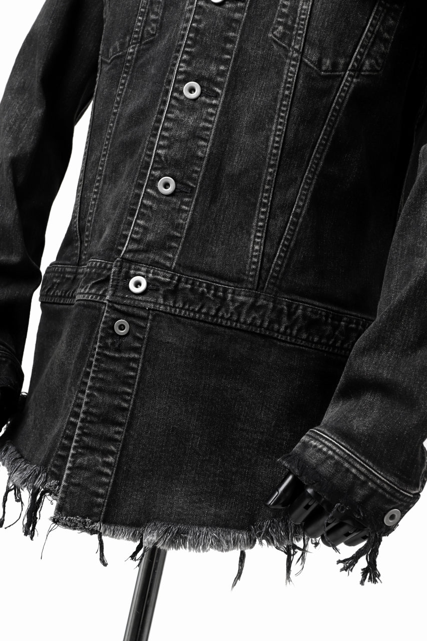 画像をギャラリービューアに読み込む, ISAMU KATAYAMA BACKLASH TRUCKER DENIM JACKET / SPLASH DYED (BLACK)