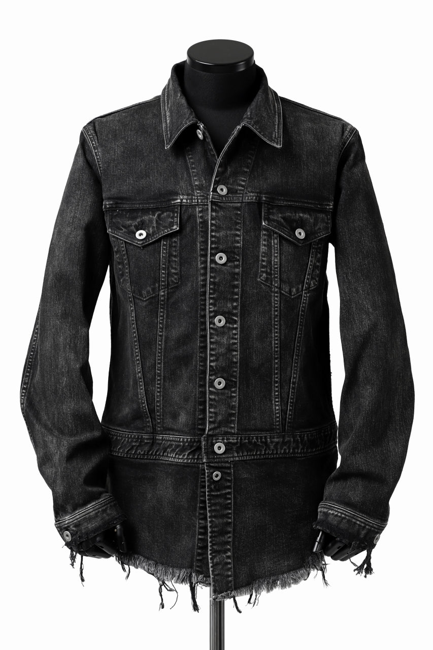 画像をギャラリービューアに読み込む, ISAMU KATAYAMA BACKLASH TRUCKER DENIM JACKET / SPLASH DYED (BLACK)