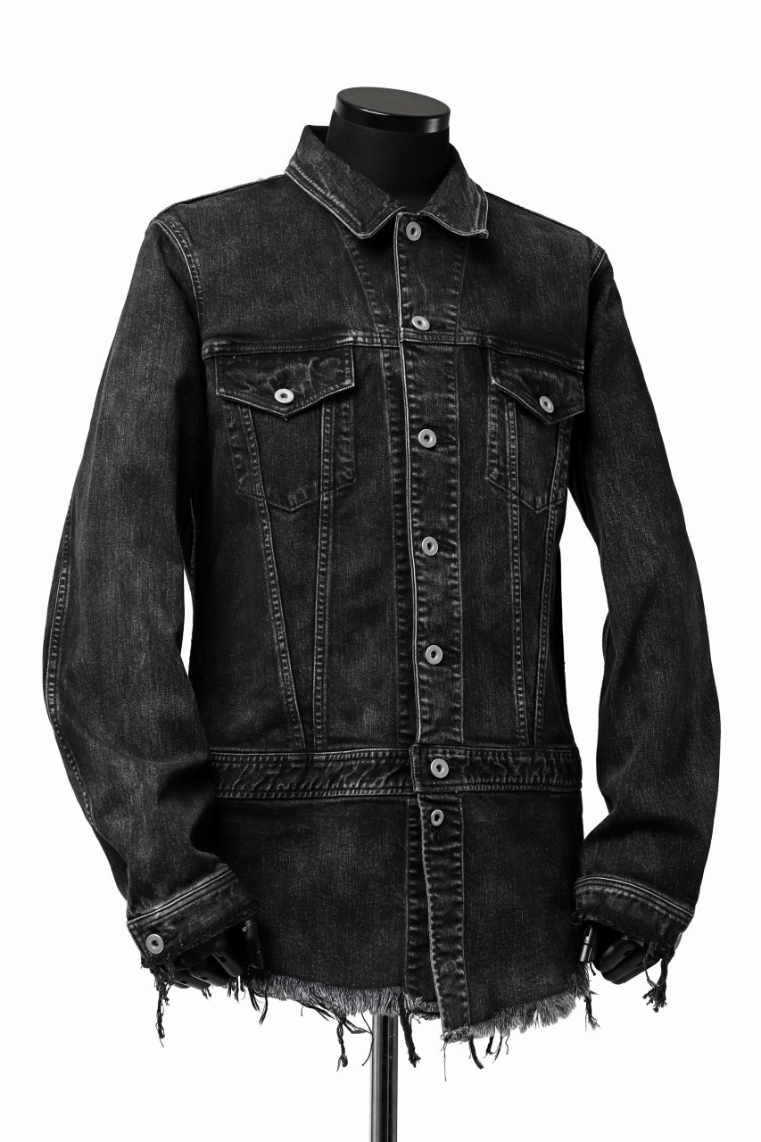 画像をギャラリービューアに読み込む, ISAMU KATAYAMA BACKLASH TRUCKER DENIM JACKET / SPLASH DYED (BLACK)