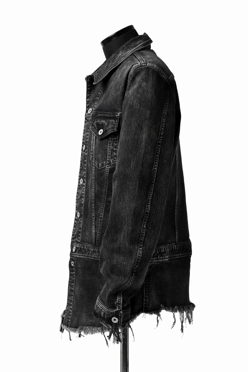 画像をギャラリービューアに読み込む, ISAMU KATAYAMA BACKLASH TRUCKER DENIM JACKET / SPLASH DYED (BLACK)