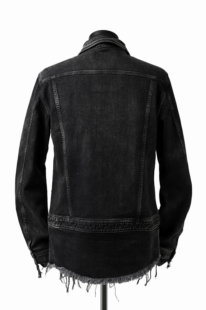 画像をギャラリービューアに読み込む, ISAMU KATAYAMA BACKLASH TRUCKER DENIM JACKET / SPLASH DYED (BLACK)