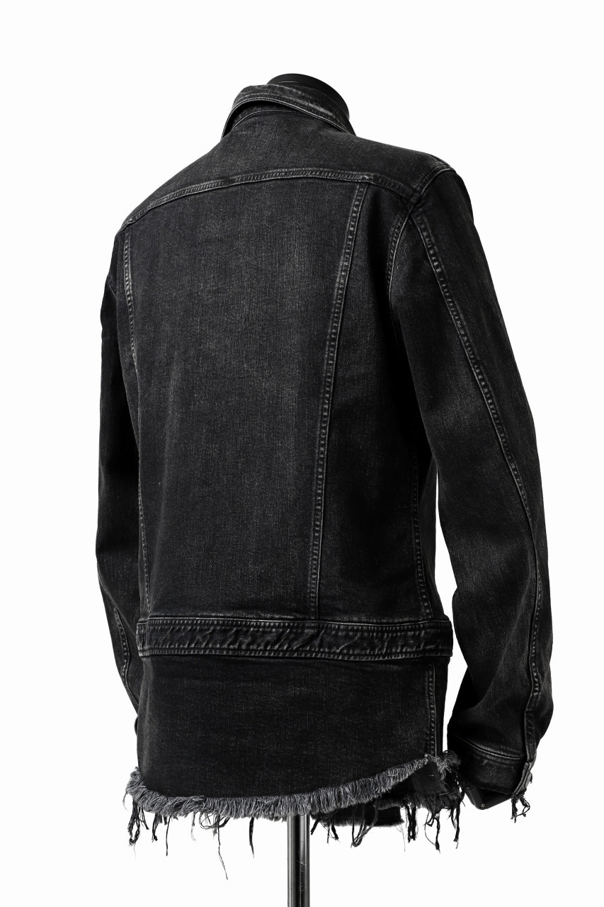 画像をギャラリービューアに読み込む, ISAMU KATAYAMA BACKLASH TRUCKER DENIM JACKET / SPLASH DYED (BLACK)