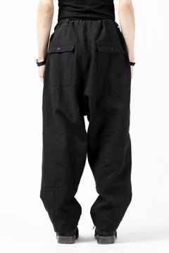 Load image into Gallery viewer, ISAMU KATAYAMA BACKLASH KNOT WAIST WIDE PANTS / COTTON LINEN (BLACK)