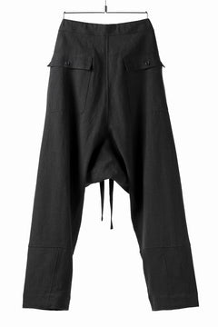 Load image into Gallery viewer, ISAMU KATAYAMA BACKLASH KNOT WAIST WIDE PANTS / COTTON LINEN (BLACK)