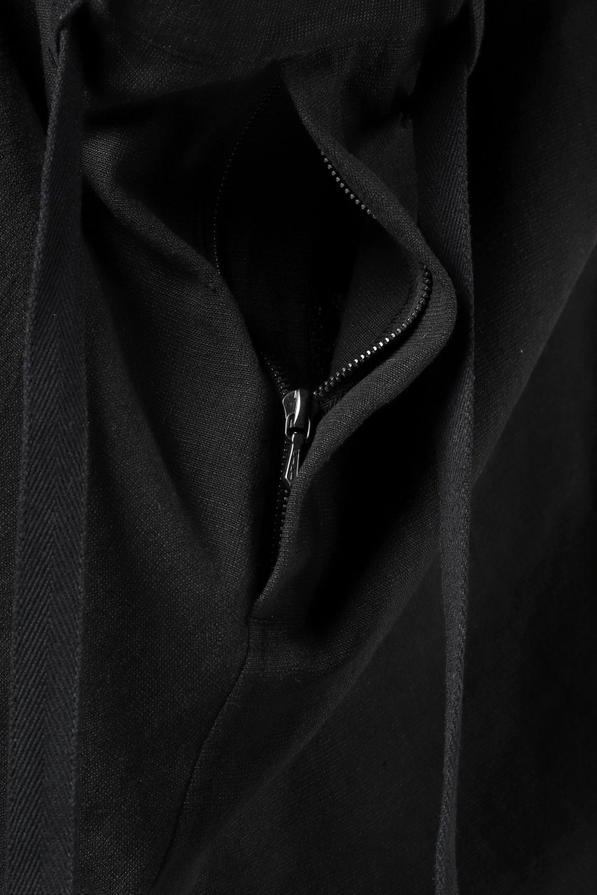 Load image into Gallery viewer, ISAMU KATAYAMA BACKLASH KNOT WAIST WIDE PANTS / COTTON LINEN (BLACK)