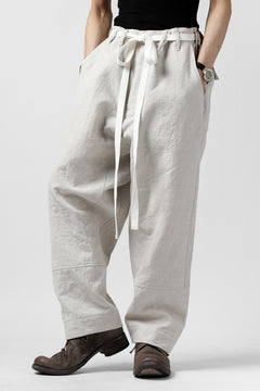 Load image into Gallery viewer, ISAMU KATAYAMA BACKLASH KNOT WAIST WIDE PANTS / COTTON LINEN (WHITE)
