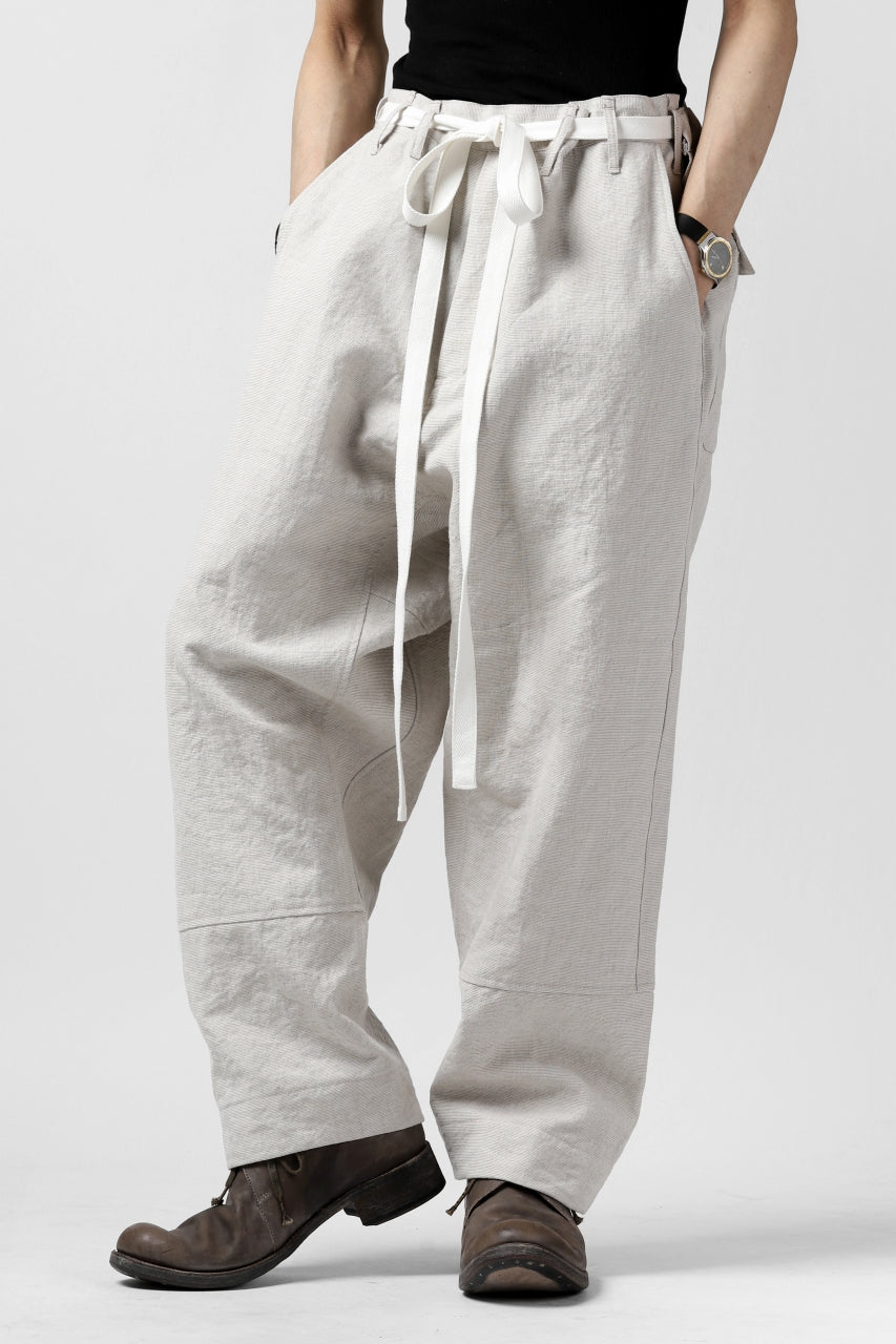Load image into Gallery viewer, ISAMU KATAYAMA BACKLASH KNOT WAIST WIDE PANTS / COTTON LINEN (WHITE)