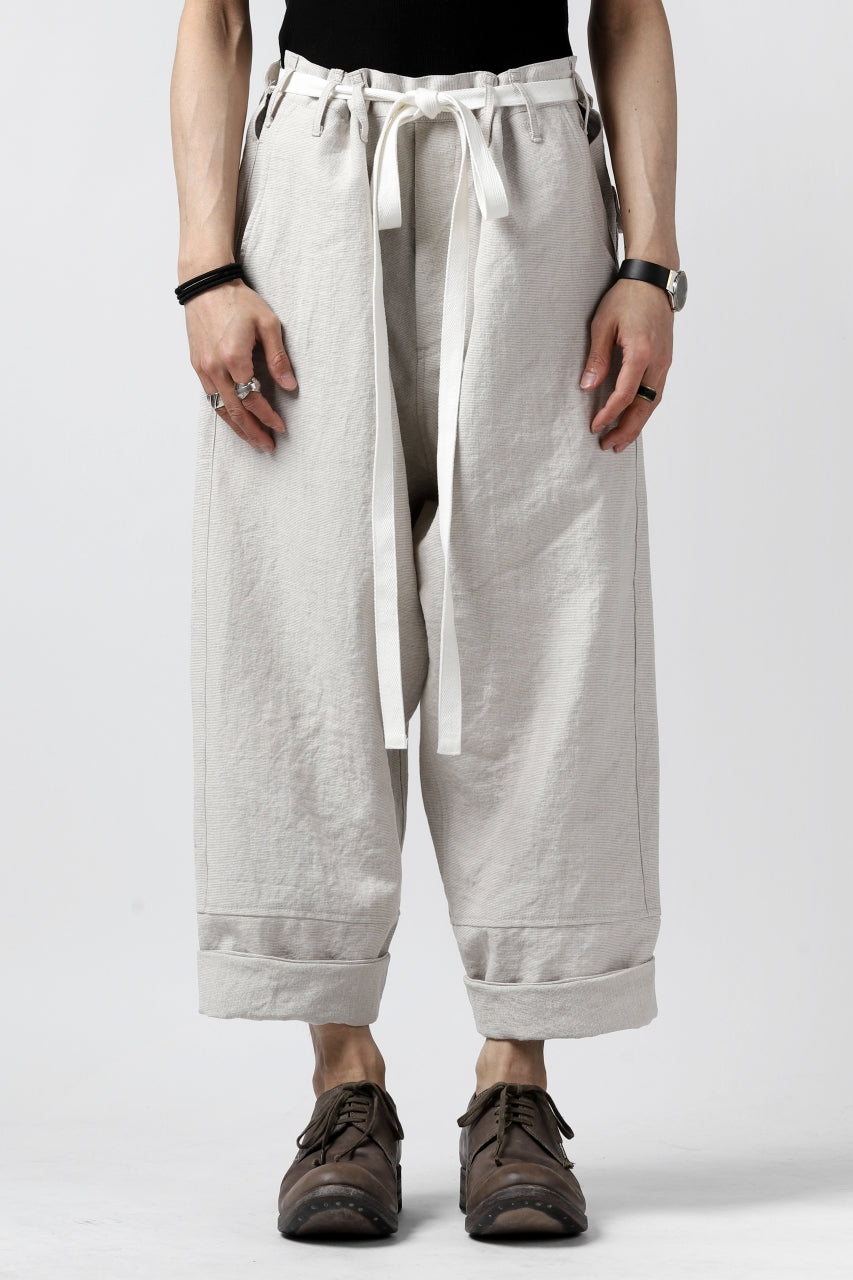 Load image into Gallery viewer, ISAMU KATAYAMA BACKLASH KNOT WAIST WIDE PANTS / COTTON LINEN (WHITE)