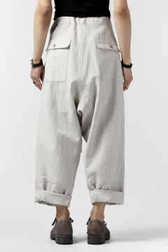 Load image into Gallery viewer, ISAMU KATAYAMA BACKLASH KNOT WAIST WIDE PANTS / COTTON LINEN (WHITE)