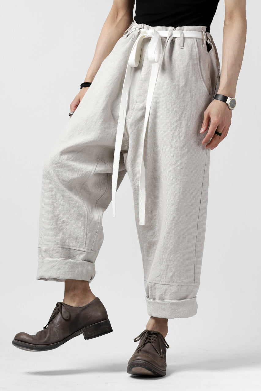 Load image into Gallery viewer, ISAMU KATAYAMA BACKLASH KNOT WAIST WIDE PANTS / COTTON LINEN (WHITE)