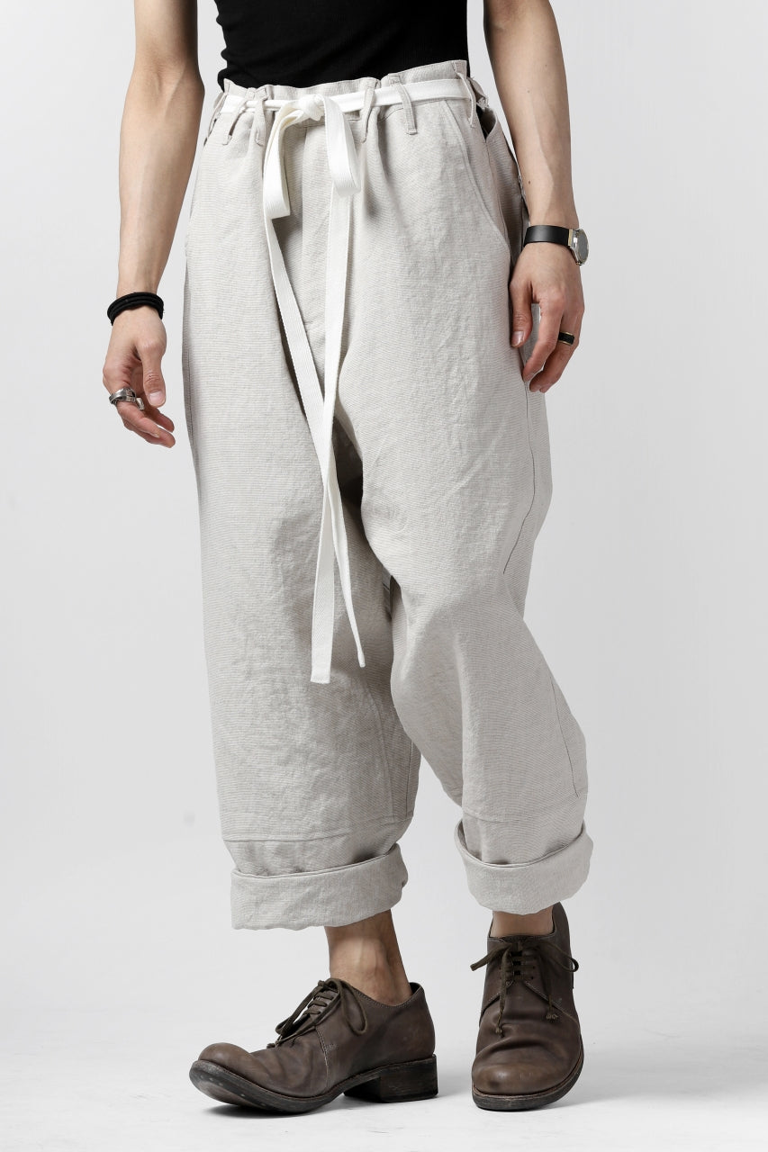 Load image into Gallery viewer, ISAMU KATAYAMA BACKLASH KNOT WAIST WIDE PANTS / COTTON LINEN (WHITE)