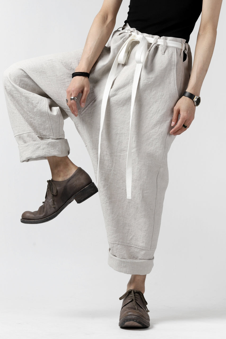 Load image into Gallery viewer, ISAMU KATAYAMA BACKLASH KNOT WAIST WIDE PANTS / COTTON LINEN (WHITE)
