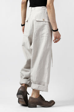 Load image into Gallery viewer, ISAMU KATAYAMA BACKLASH KNOT WAIST WIDE PANTS / COTTON LINEN (WHITE)